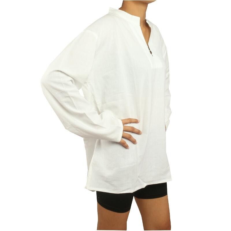 camisa de algodón tailandés blanco tamaño M comercio justo