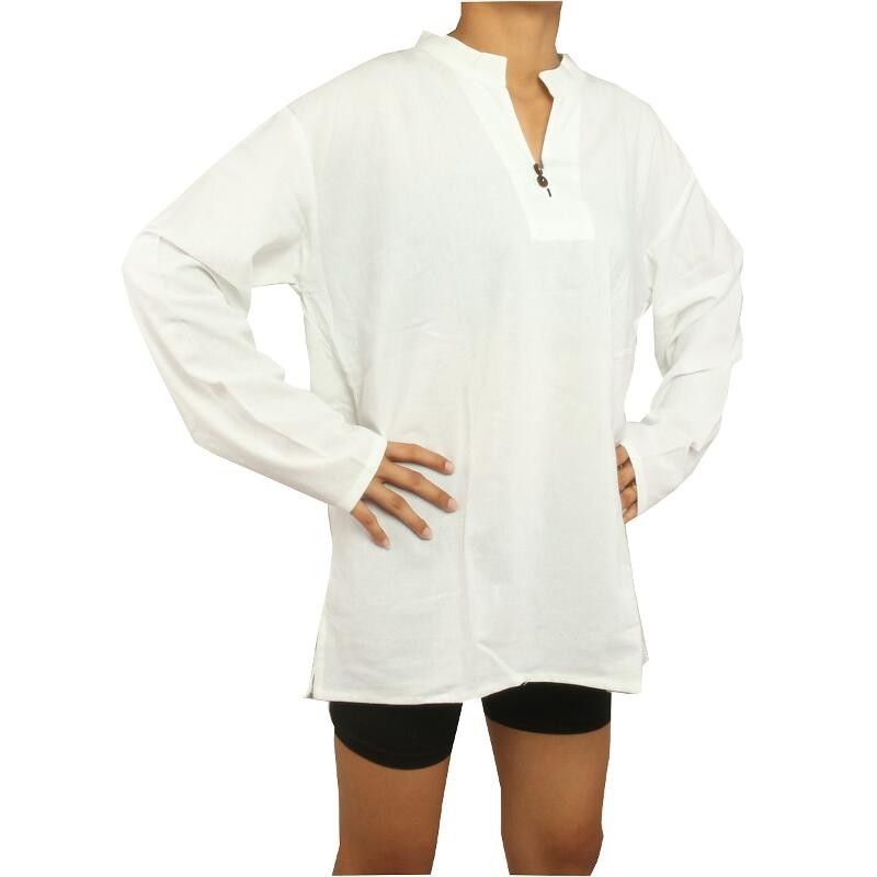 camisa de algodón tailandés blanco tamaño M comercio justo