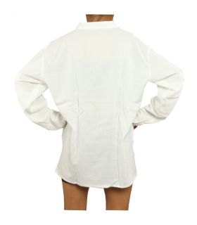 Thai Hemd aus Baumwolle fairtrade weiß Größe M