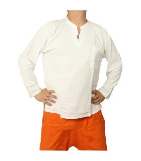 camisa de algodón tailandés blanco tamaño XL comercio justo