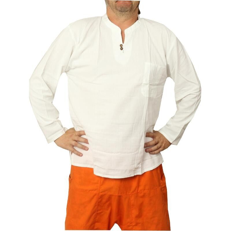 camisa de algodón tailandés blanco tamaño XL comercio justo