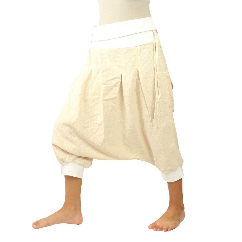 3 4 Baggy  Pants  Pisett white cream  with 2 bottles KMJ 2