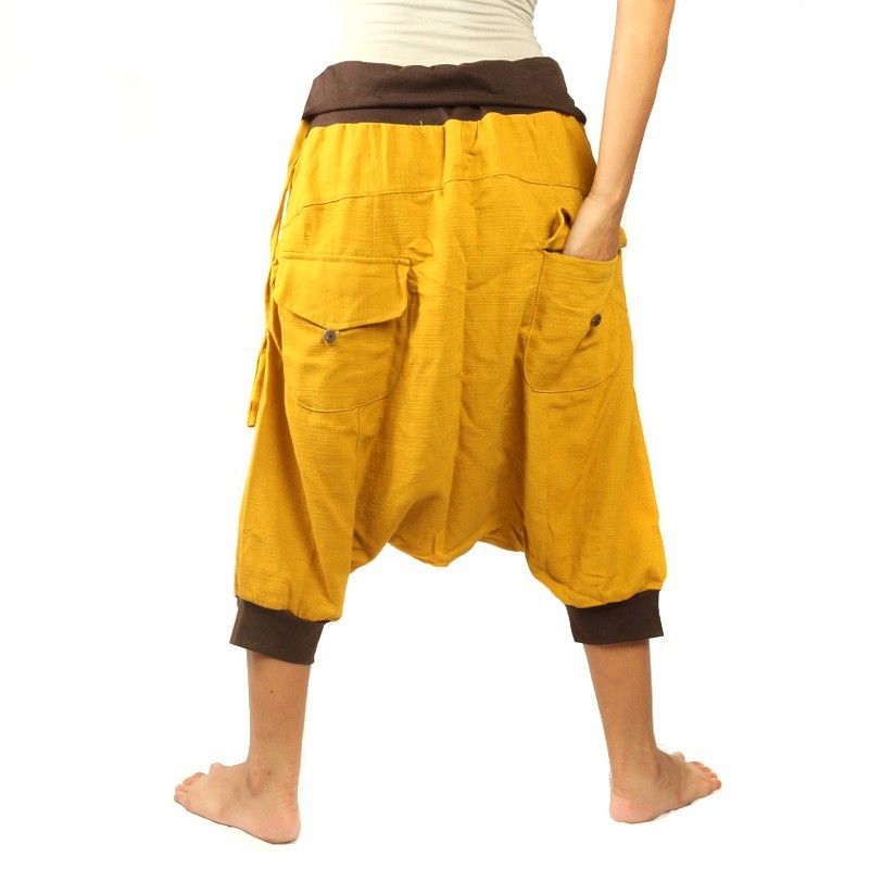Bloomers women and men with 2 large pockets in the back ocher yellow brown