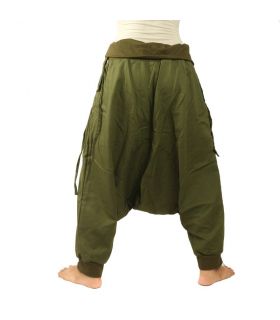 Harem pants with removable pocket