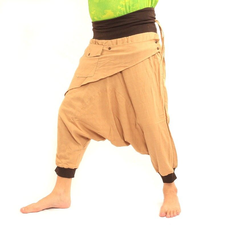 Harem pants with removable pocket