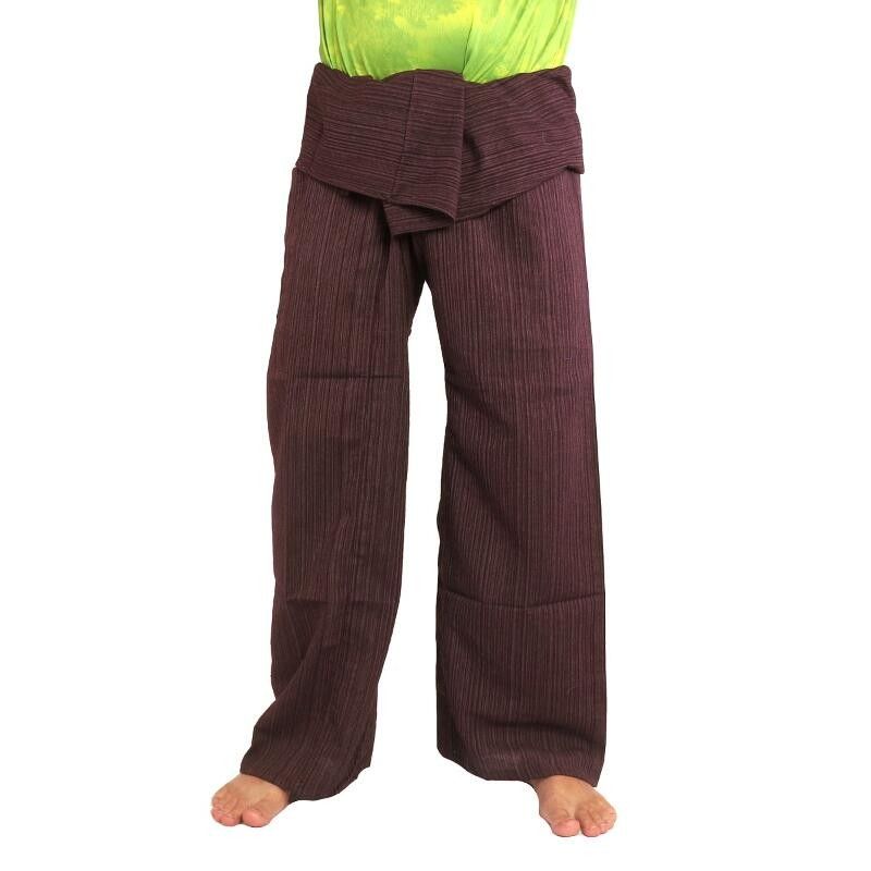Pantalones de pescador tailandeses Cottonmix extra largos - rojo oscuro