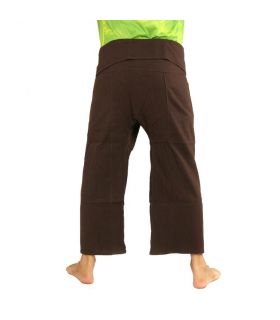 Pantalon de pêcheur thaïlandais en coton lourd - brun foncé Fairtrade