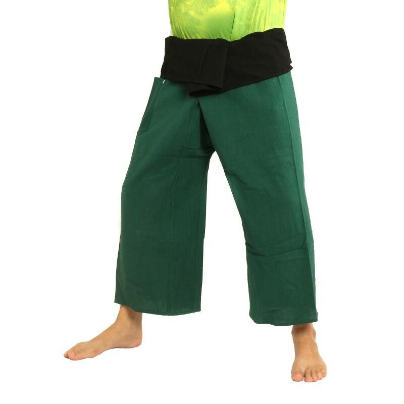 Thai Wickelhose - zweifarbig - grün schwarz Fairtrade