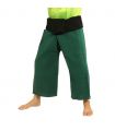 Pantalones Thai wrap - bicolor - verde negro Fairtrade