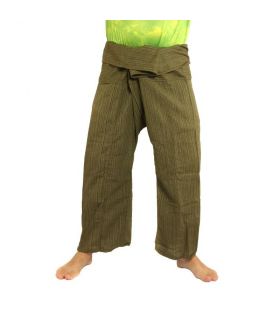 Pantalones pescador tailandés - de mezcla de algodón - verde