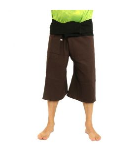 3/5 pantalones de pescador tailandés - bicolor - Algodón