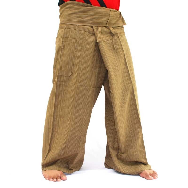 Cottonmix wrap trousers - cotton - dark khaki CTFL11