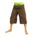 3/5 Thai Style Fisherman Pants - brown- Cotton