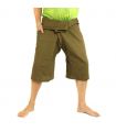 3/5 Pantalones de pescador estilo tailandés - verde - algodón