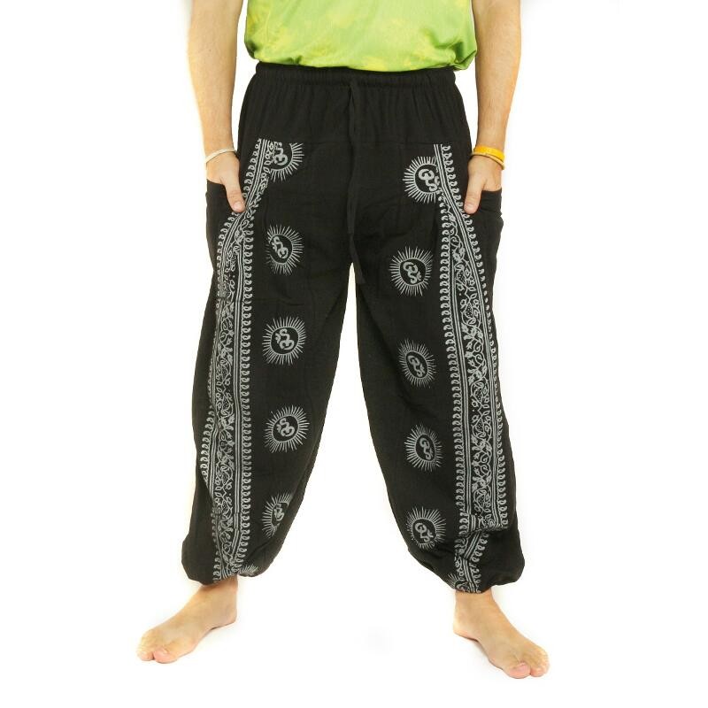 Om Goa pants with floral print black AT-E5