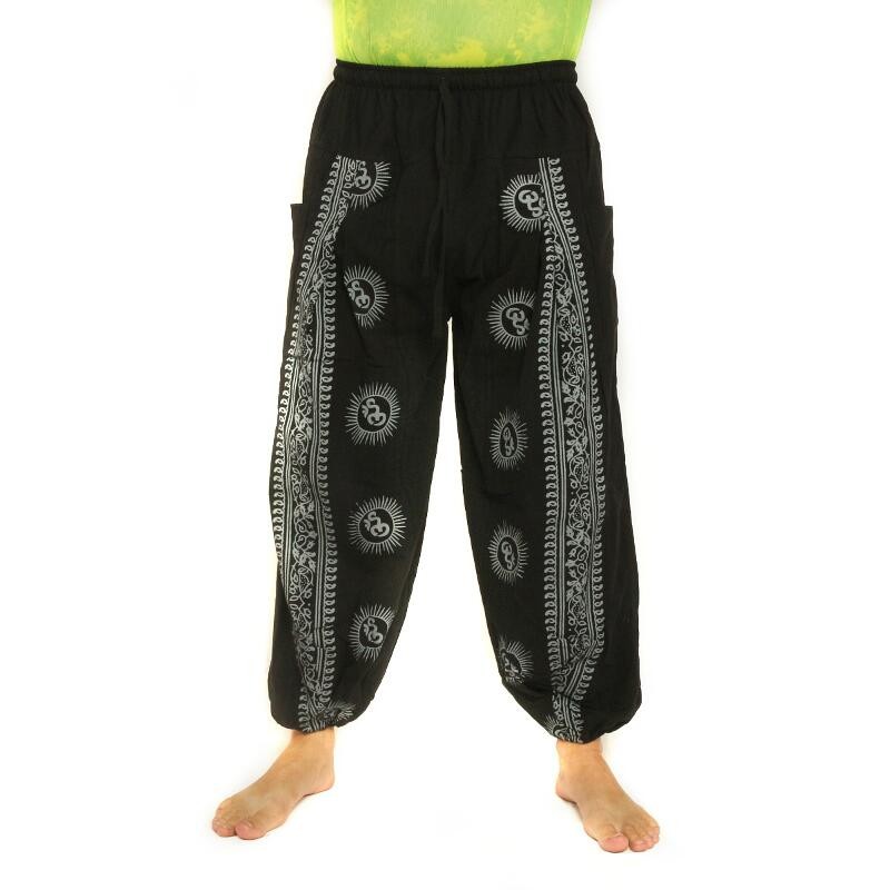 Om Goa pants with floral print black AT-E5