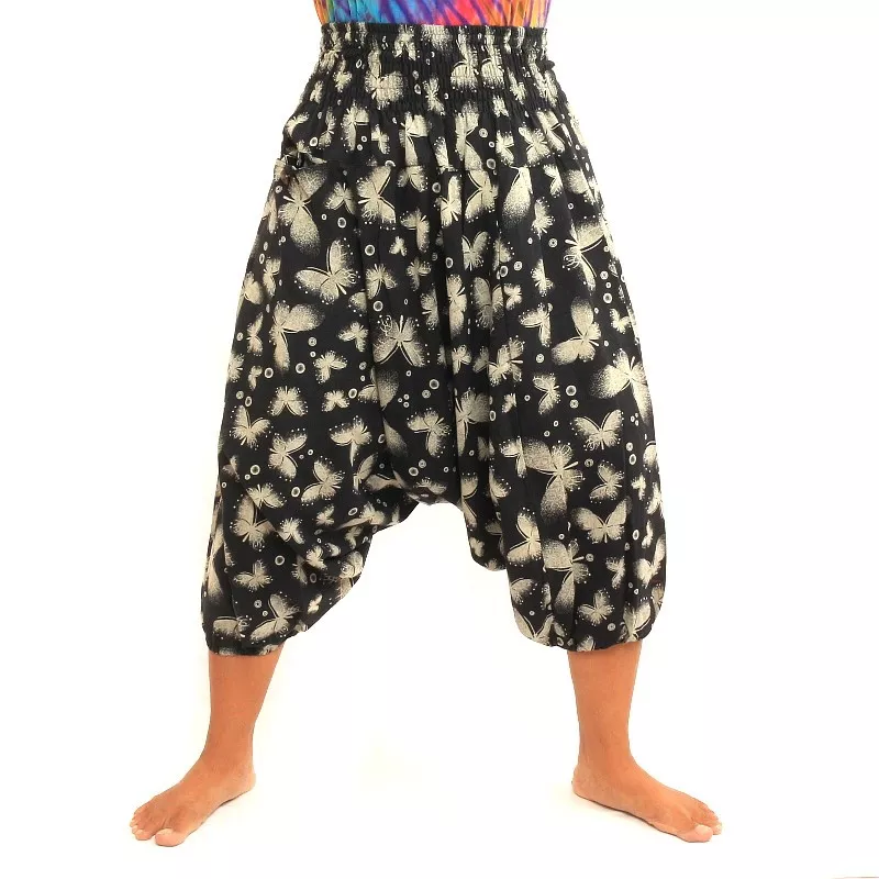 Aladinhose mit Schmetterling schwarz
