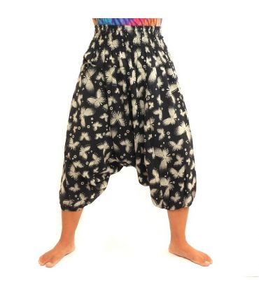 Harem pants with butterfly black