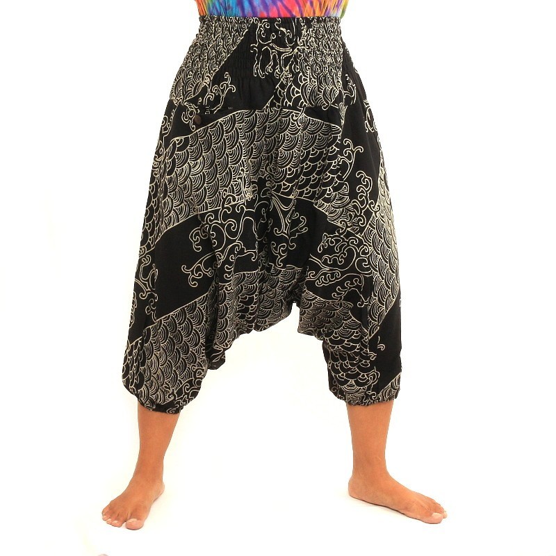 3/4 Baggy Pants with Ethno pattern