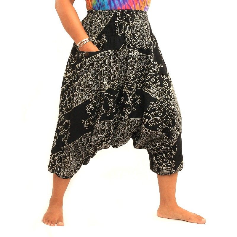 3/4 Baggy Pants with Ethno pattern