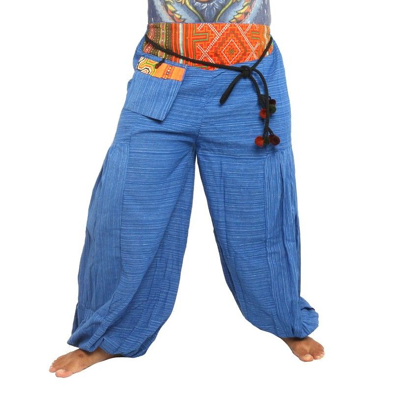 Thai pants cotton mix - blue