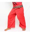 Thai fisherman pants with pattern braid - cotton - red