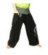 Thai Fischerhose  extra lang - schwarz mit Spiral Aufdruck- Baumwolle