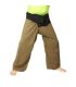 Pescador pantalones tailandeses extra largo - de color caqui oscura espiral como el algodón de impresión