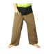 Thai Fisherman Pants extra long - dark khaki spiral print cotton