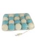 Christmas lights made of cotton balls, blue white
