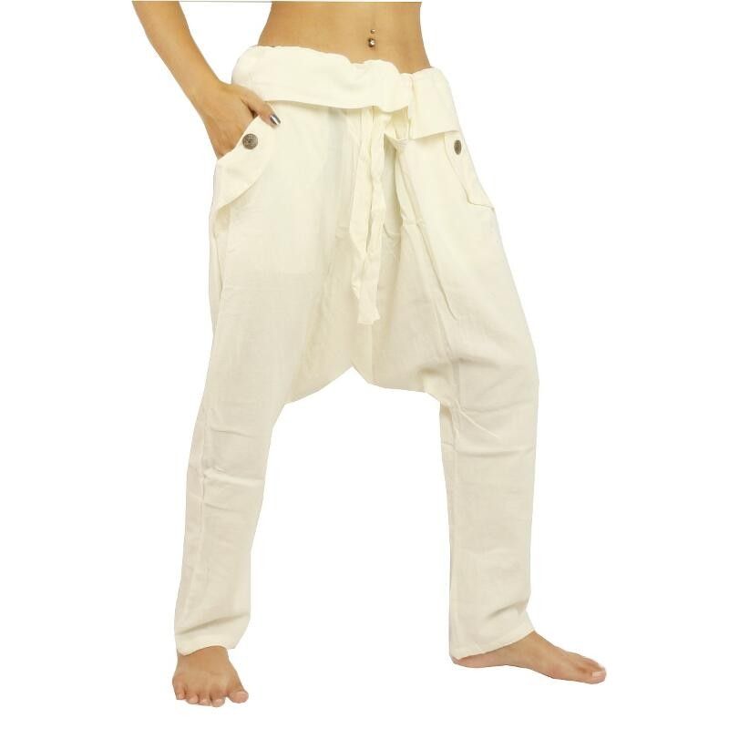 Pants - cotton - white