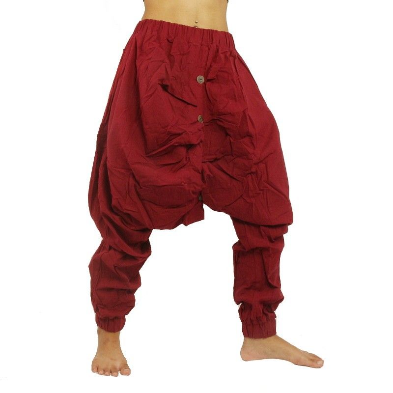 Baggy Pants - Red with decorative buttons KD02