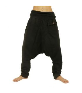 harem pants harem pants - cotton large side pocket - black