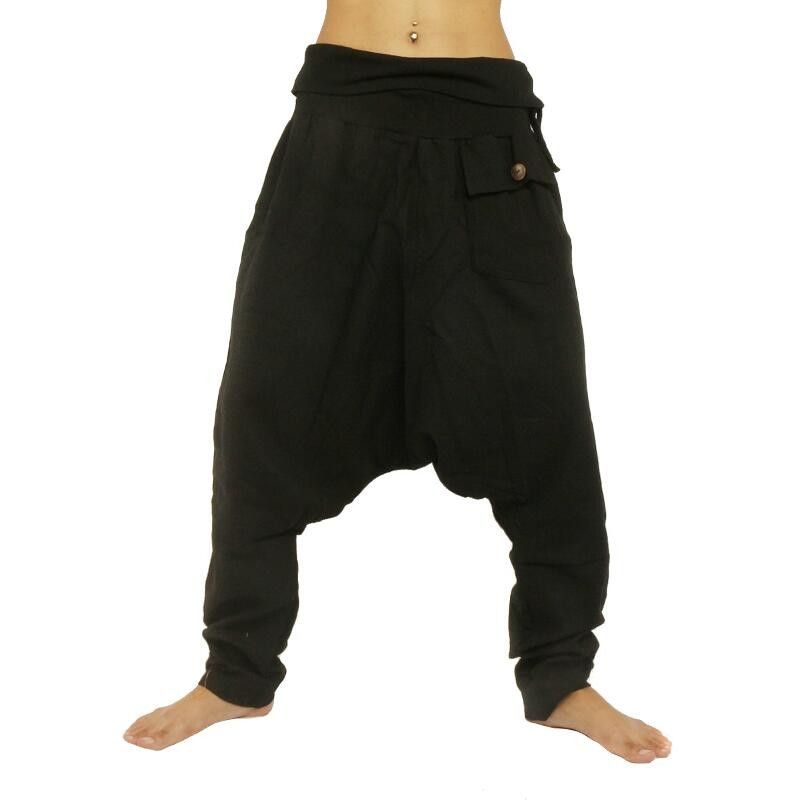 pantalon de harem pantalon de harem - coton grande poche latérale - noir