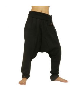 pantalon de harem pantalon de harem - coton grande poche latérale - noir