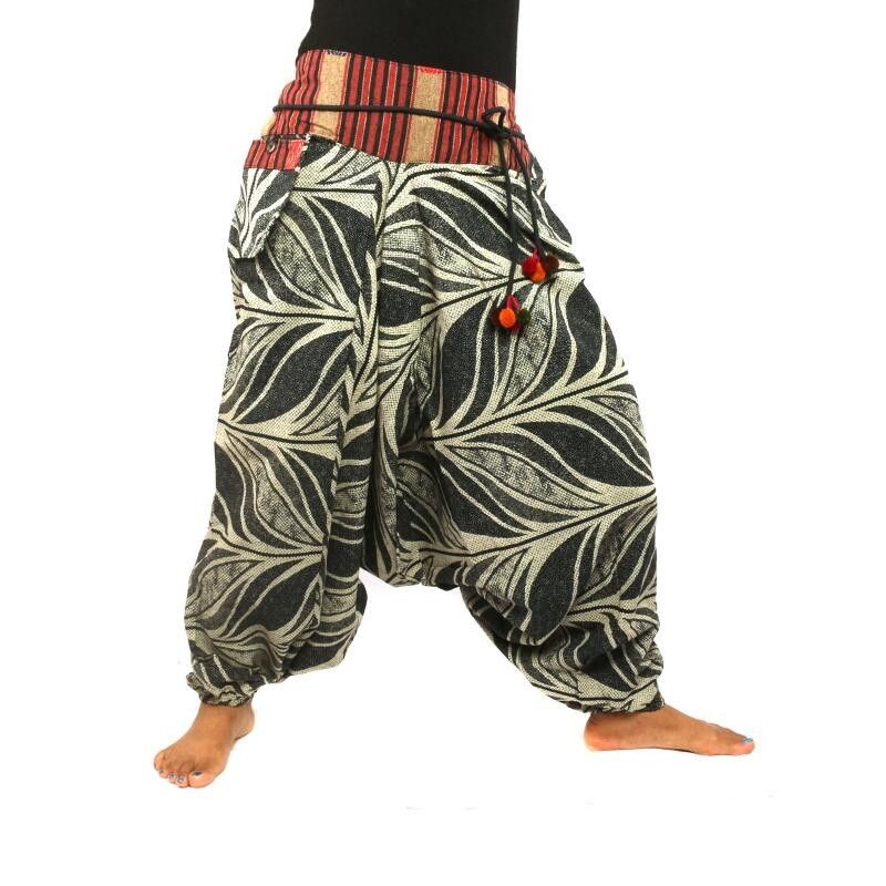 Aladdin pants leaf pattern A062-8