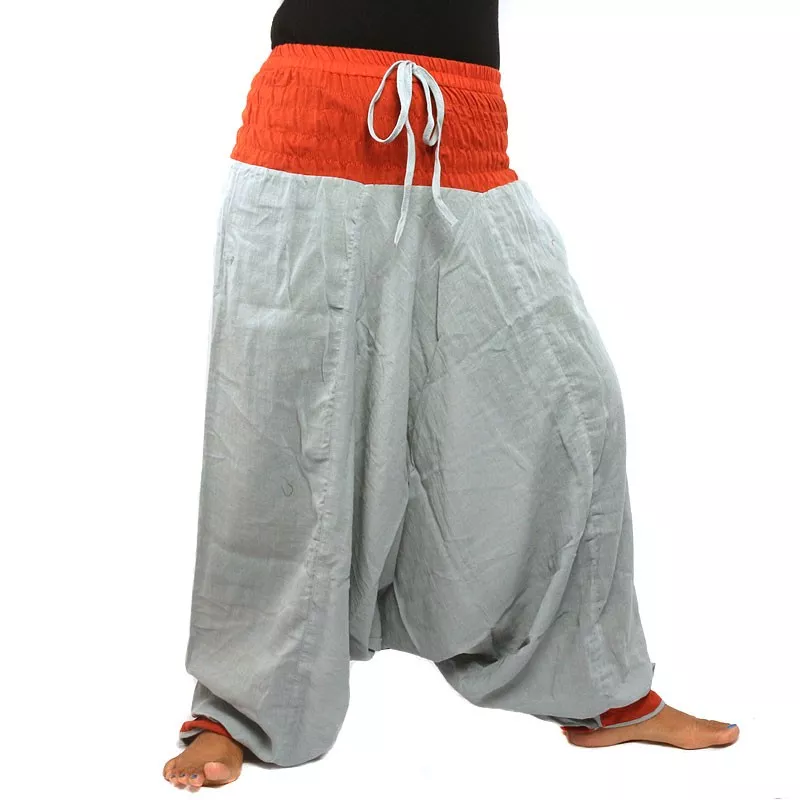pantalon de harem gris rouge