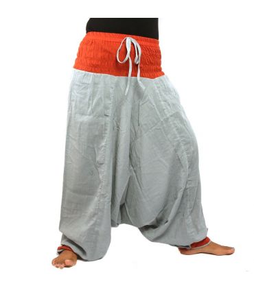 pantalon de harem gris rouge