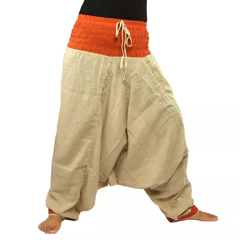 pantalon de harem - beige rouge