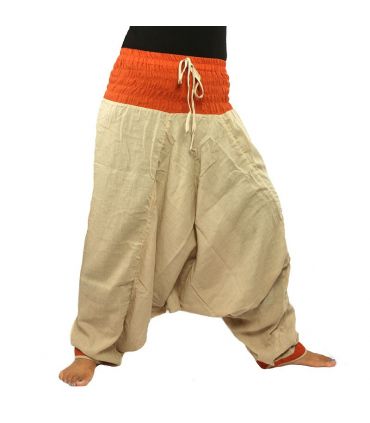 pantalon de harem - beige rouge