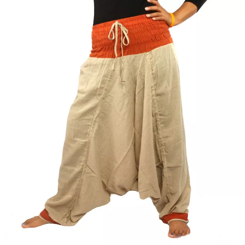 pantalon de harem - beige rouge