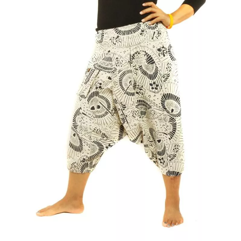 Harem pants printed retro flower design