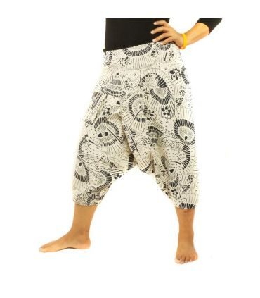 Harem pants printed retro flower design