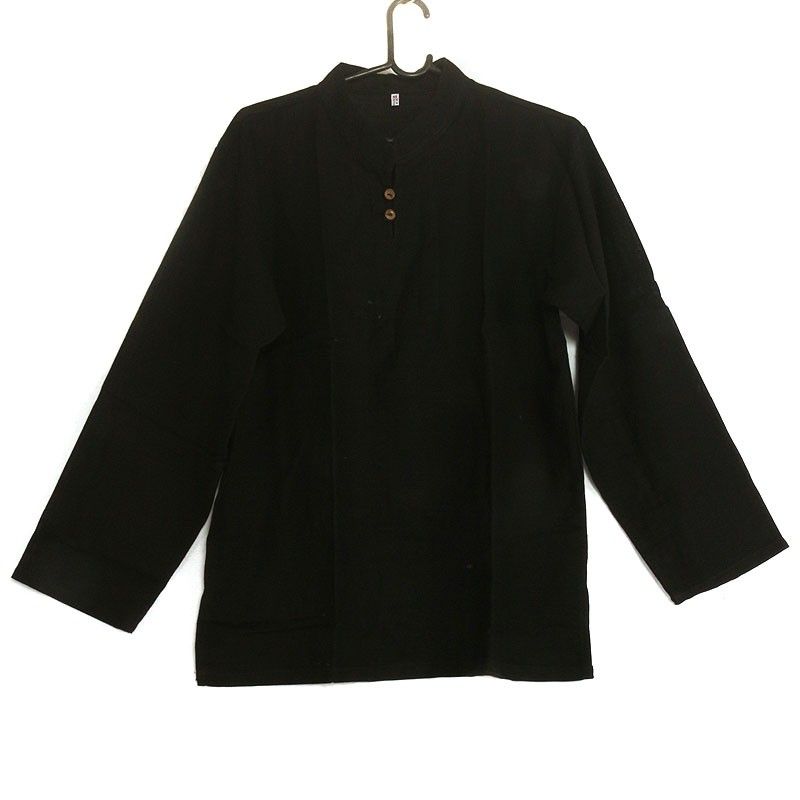 Camisa de algodón tailandés fairtrade negro talla M