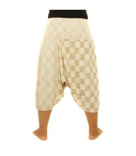 Bloomers with checked pattern beige