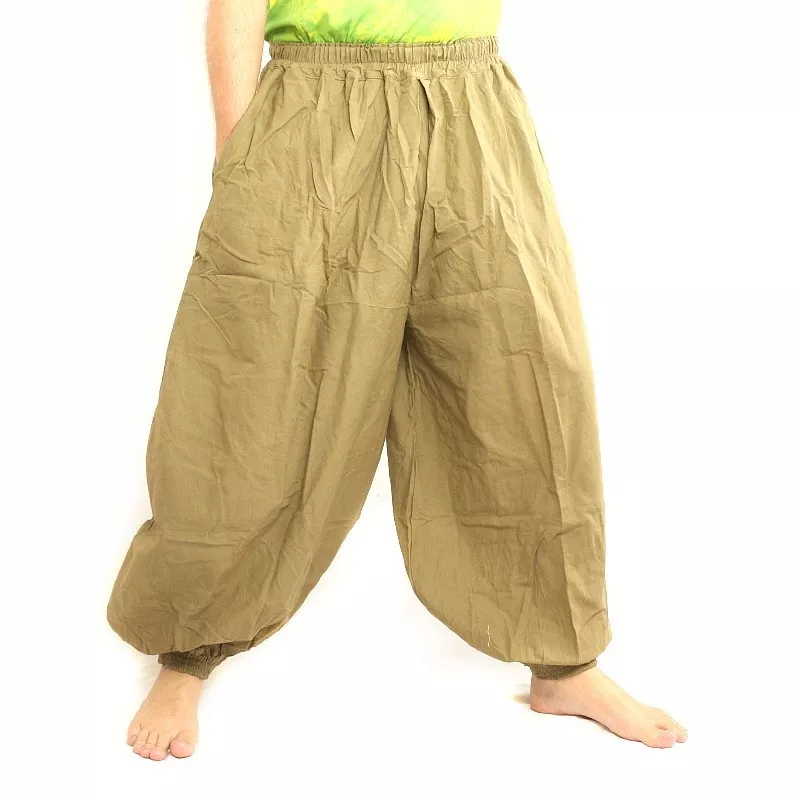 Haremshose Baumwolle khaki
