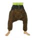 Pantalon Thai Aladdin Pantalon motif Om Goa en coton imprimé noir, marron, vert