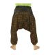 Thai Aladinhose Om Goa Muster bedruckt Baumwolle schwarz, braun, grün