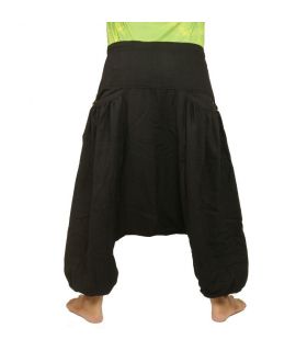 Pantalones de harén con 2 bolsillos laterales profundos, negros