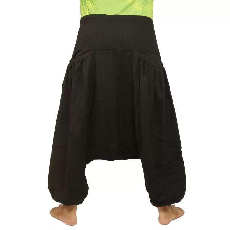 Pantalon harem avec 2 poches latérales profondes, noir